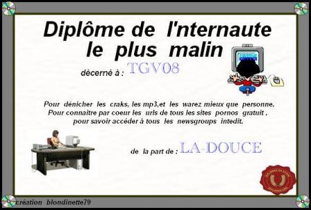 DIPLOME RECU DE LA-DOUCE